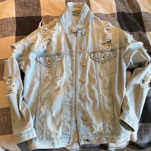 American Eagle destroyed boyfriend denim jacket